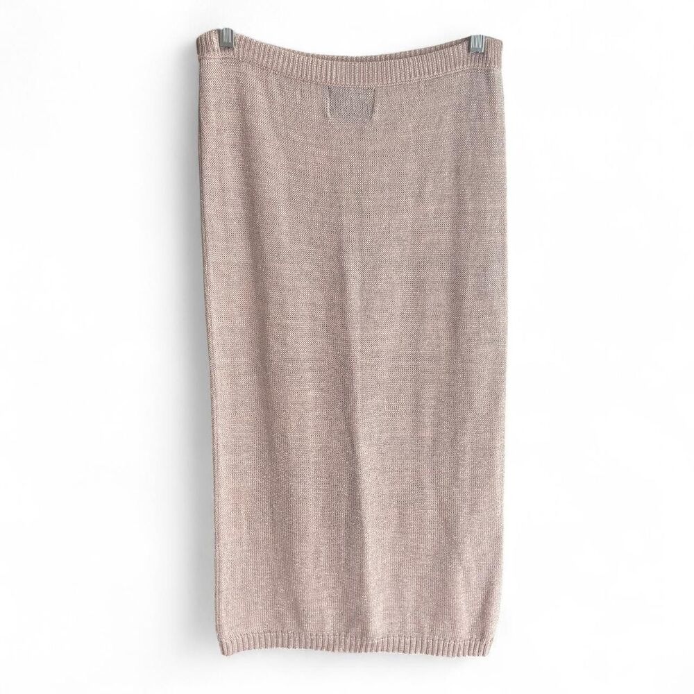 Soft pink Carole Little lurex knit skirt size M